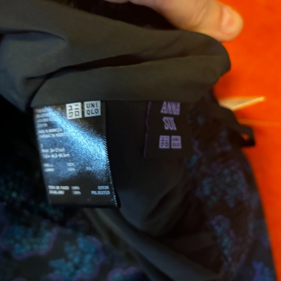 Anna Sui and Uniqlo collab black, blue and purple tiered peasant long skirt NWT - Picture 9 of 10